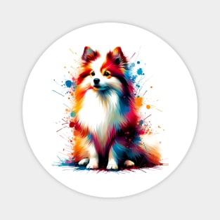 Colorful Norrbottenspets in Vibrant Splash Paint Style Magnet